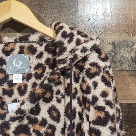 Pj Couture NWT leopard print hooded pullover woman's size extra large - Picture 7 of 8